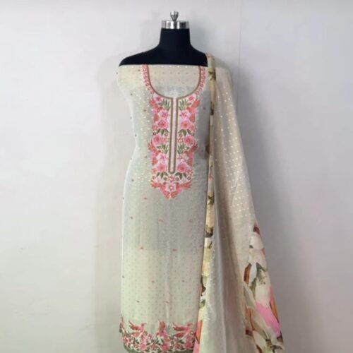 Material Top- Banarasi Shimmer tissue organza with embroidery