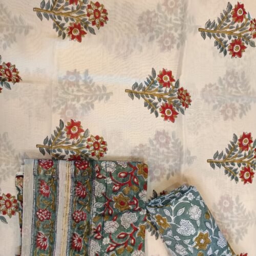 Top – chanderi Silk with Taj Block Prints