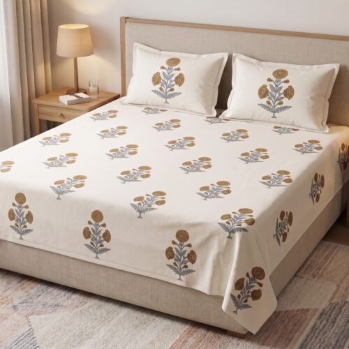 LIGHT STAR(YELLOW SUNFLOWER) DOUBLE BEDSHEET