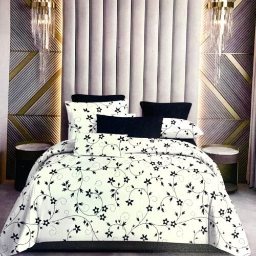 Elegant Roses & Petals Patterned Cotton Bedding Set (108 x 108)