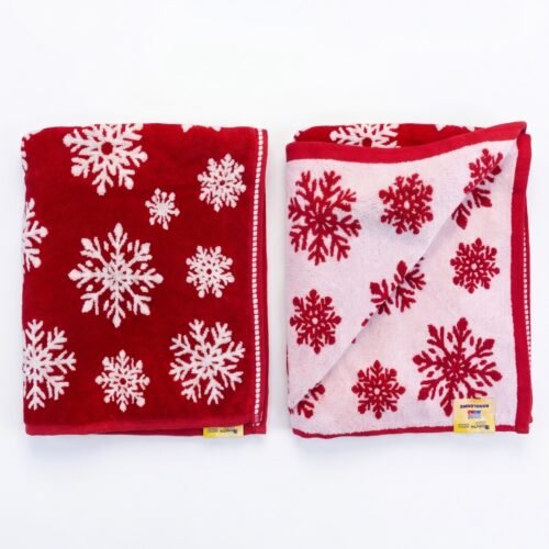SNOWFLAKE(CHRISTMAS) PRINT BATH TOWEL