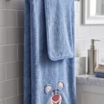 BEAR(MAUVE) PRINT RABBIT FUR BATH TOWEL