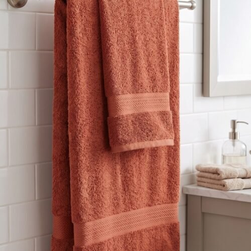 SAME BORDER PRINT(ORANGE) BATH TOWEL