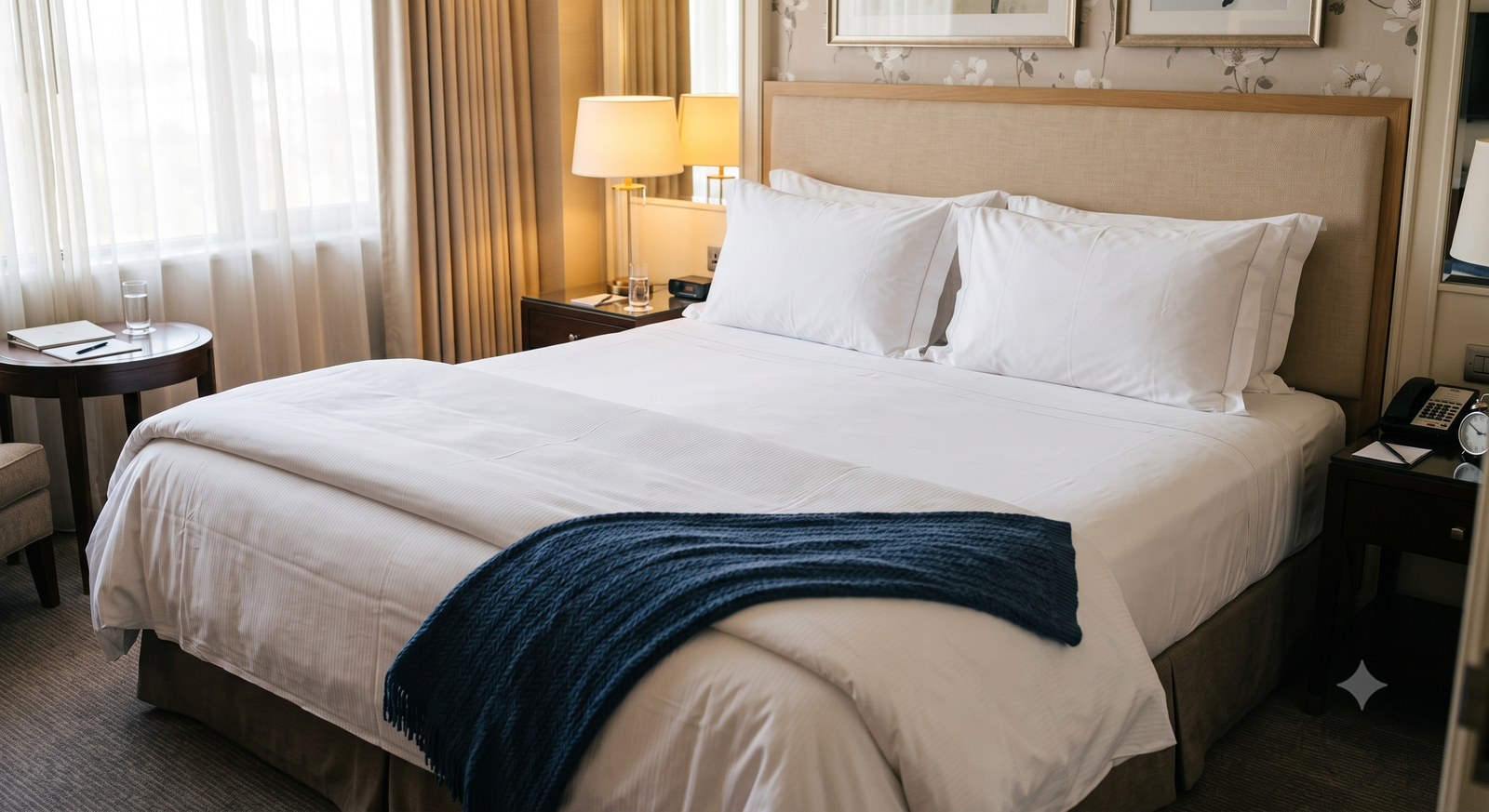 LUXURY HOTEL-STYLE CLASSIC WHITE BEDSHEET SET WITH PILLOW COVERS, 108X108 - Image 4
